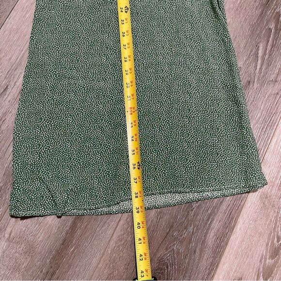 Flowy Geometric Floral Green White 100% Rayon Boho Comfy Wide Leg Soft Pants - Picture 7 of 8